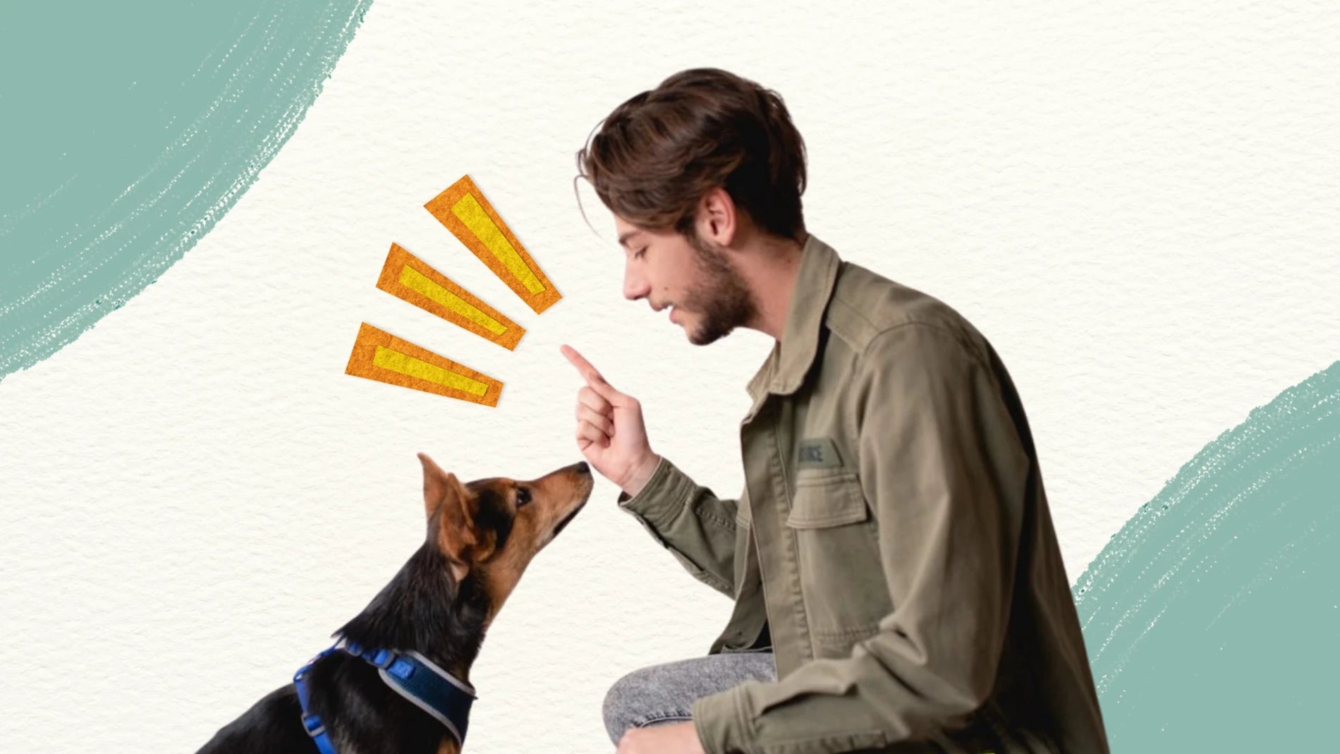 Man sitting with a dog